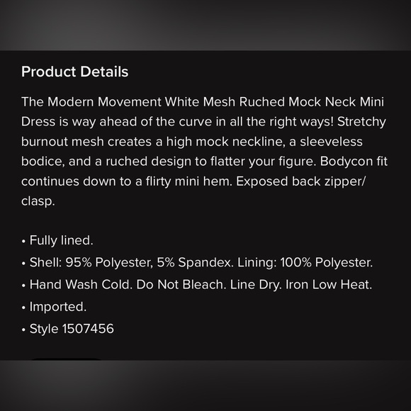 NWOT LULUS Modern Movement White Mesh Ruched Mock Neck Mini Dress - Picture 6 of 6